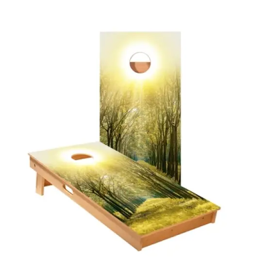Skips Garage Forest Sunset Cornhole Boards - ACA Star Series image {1}