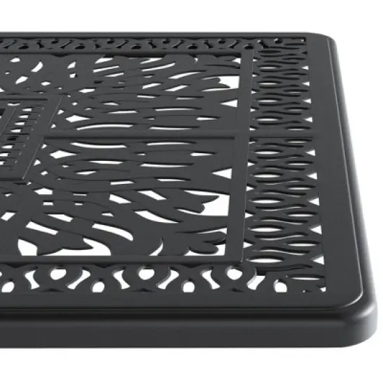 Gulches Patio Dining Tables - Black Rectangular Table with Umbrella Feature image {4}