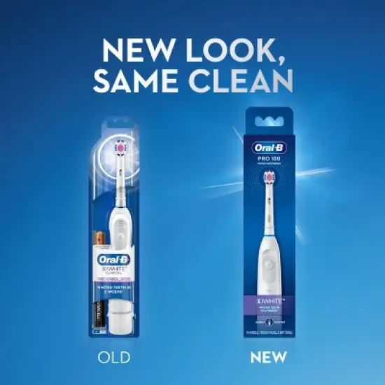 Oral-B Pro 100 3D White Brilliance Whitening Battery Toothbrush - White image {6}