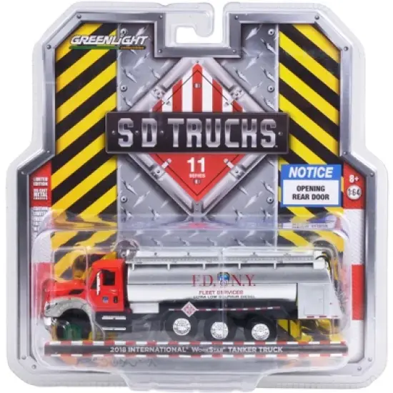 2018 International WorkStar Tanker Truck "FDNY" (Fire Department City of New York) Red & Silver 1/64 Diecast Model by Greenlight image {2}