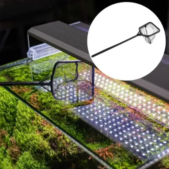 Unique Bargains Aquarium Fish Net Aquarium Fish Tank Accessories Small Fish Fine Net Black 35.5x9.5cm 1Pcs image {5}