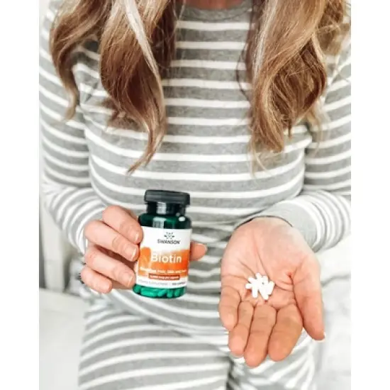 Swanson Biotin, Nourishing Hair, Skin & Nail Support, Promotes Healthy Metabolism & Energy Production, 5000 mcg (100 Capsules) image {2}