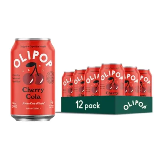 OLIPOP Cherry Cola Soda - 12ct/12 fl oz Cans image {7}