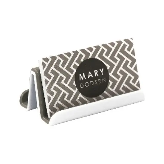 Fusion Business Card Holder White and Gray 37523 image {1}