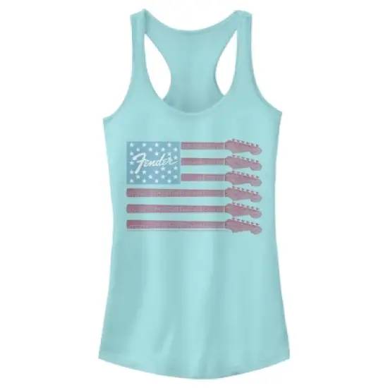 Junior's Fender Guitar Flag Logo Racerback Tank Top image {3}