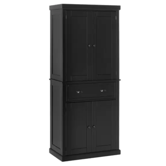 HOMCOM 72" Traditional Freestanding Kitchen Pantry Cupboard with 2 Cabinet, Drawer and Adjustable Shelves image {9}