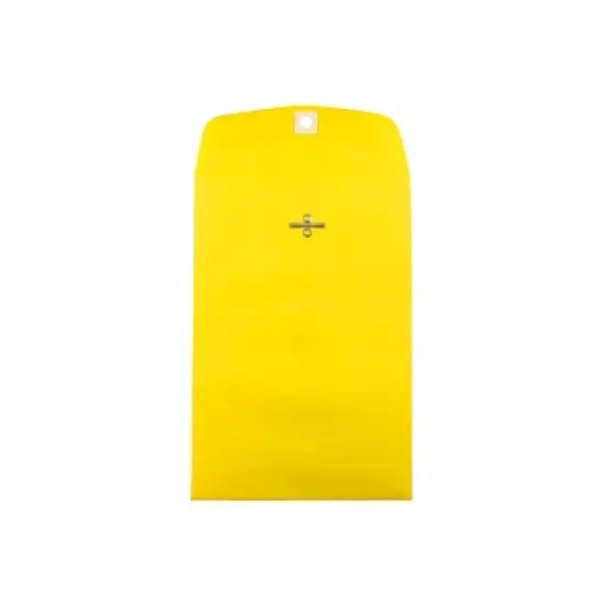 JAM Paper 6 x 9 Open End Catalog Colored Envelopes with Clasp Closure Yellow Recycled 25/Pack image {4}
