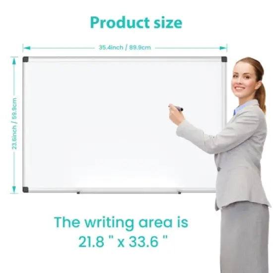 JIONJOY 36x24" Magnetic Dry Erase Board - Dual Mount (Wall/Stand), Removable Pen Tray & Aluminum Frame for Office, Home, Classroom image {1}