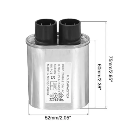 Unique Bargains High Voltage Oval Capacitor 2100VAC Microwave Capacitor Replacement image {1}