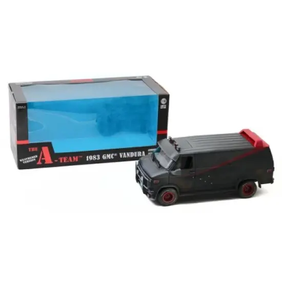 1983 GMC Vandura Black Weathered Version with Bullet Holes "The A-Team" TV Series 1/18 Diecast Model Car by Greenlight image {3}