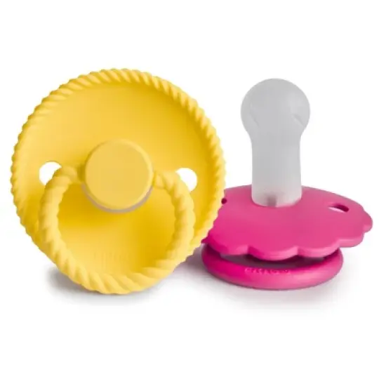 FRIGG Rope/Daisy Silicone Pacifier (Sunflower/Fuchsia) 2-Pack (6-18 Months) image {6}