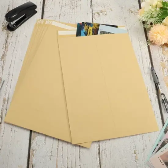 Unique Bargains Office Garden Coin Envelope Self-Adhesive Small Item Stamp Storage Packet Yellow 25 Pcs image {4}