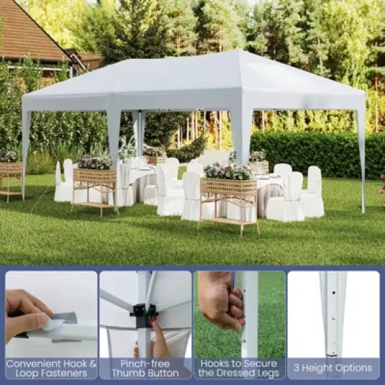 Tangkula 10 x 20 FT Portable Gazebo Shelter w/12 Wind Ropes & 6 Ground Stakes Carrying Bag image {5}