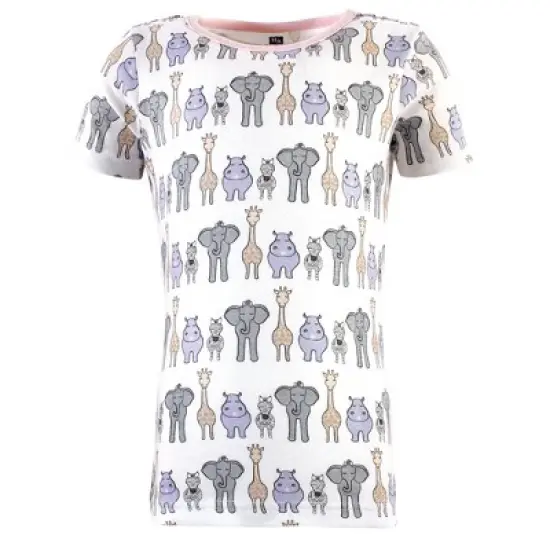 Hudson Baby Toddler and Kids Girl Cotton Pajama Set, Pink Safari image {2}