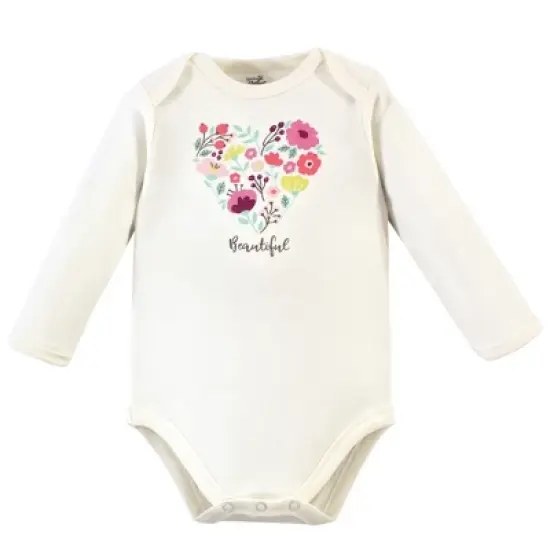 Touched by Nature Baby Girl Organic Cotton Long-Sleeve Bodysuits 5pk, Botanical image {5}