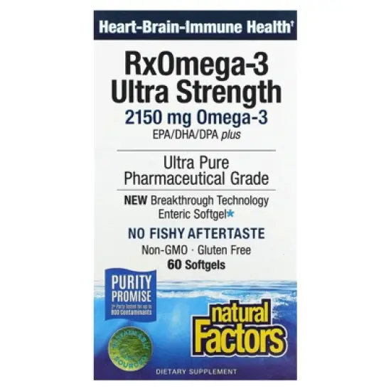 Natural Factors RxOmega-3 Ultra Strength, 60 Softgels (1,075 mg per Softgel) image {4}