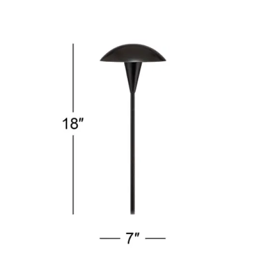 John Timberland Grant 18" High Black LED Mushroom Path Lights Set of 2 image {7}