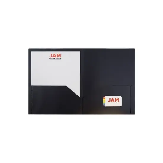 JAM Paper Plastic Two-Pocket School POP Folders Black Bulk 96/Pack (382EBLB) image {2}