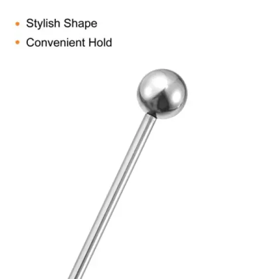 Unique Bargains Stainless Steel Drink Appetizer Bead Head Cocktail Picks 8.2" image {3}