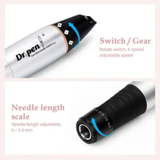 Dr. Pen Electric Derma Pen Stamp Auto MicroNeed1e Roller with 9 Pcs Cartridges - A1 image {3}