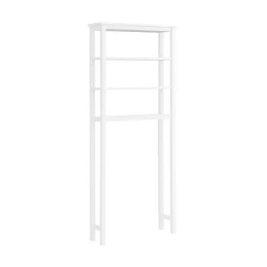 Dover Over the Toilet Organizer with Open Shelving and Two Towel Rods White - Alaterre Furniture image {5}