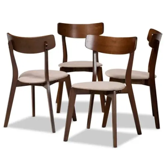 Set of 4 Iora Upholstered Wood Dining Chairs - Baxton Studio image {6}