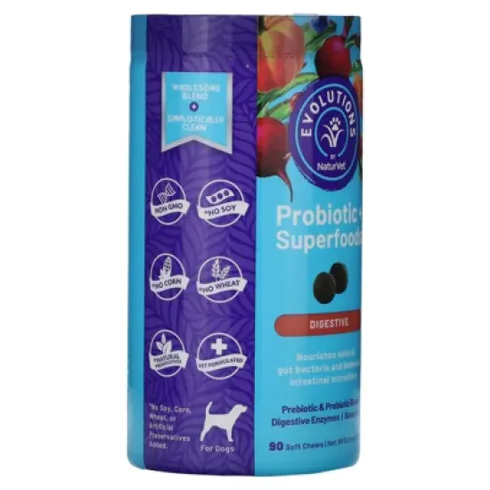 NaturVet Probiotics + Superfoods, Digestive, For Dogs, 90 Soft Chews image {3}