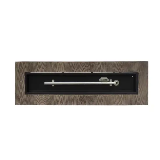 48 Inch Rectangular Iron Propane Fire Pit With Wood Grain Finish And Built In Burner image {11}