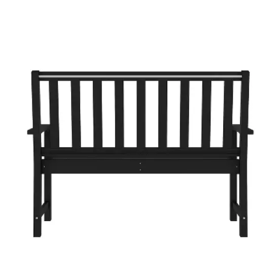 Merrick Lane All Weather Recycled HDPE Bench for Indoor and Outdoor Use image {5}
