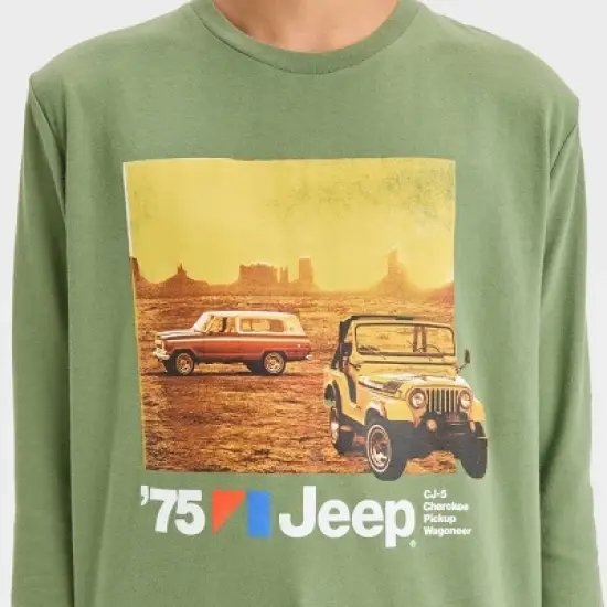 Boys' Jeep Long Sleeve Graphic T-Shirt - art class&trade; Green image {1}