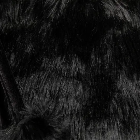 Northlight Sable Faux Fur Christmas Stocking with Pom Poms - 20.5" - Black image {5}