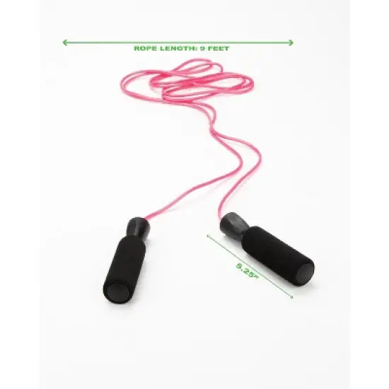 Mind Reader Adjustable Jump Rope with 5.25" Memory Foam Ergonomic Handles, 2 Pack image {4}