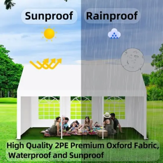 Party Tent, Outdoor Wedding Event Shelters, Heavy Duty Steel Canopy with Removable Sidewall Windows for Commercial and Parties image {5}