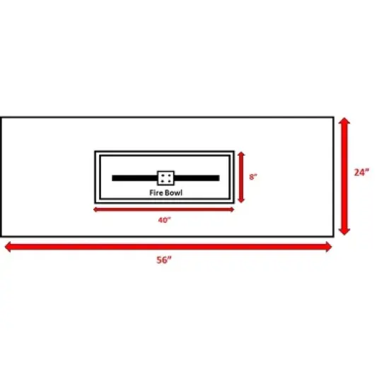 Rectangular Fiber-Reinforced Concrete Propane Outdoor Fire Pit Table image {2}