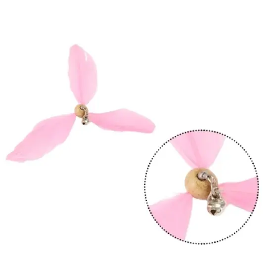 Unique Bargains Cat Feather Plaything Cat Wand Replacement Feathers Compact Hair Pink 3 Pcs image {2}