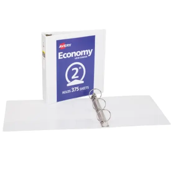 Avery Economy View Binder, 2" Round Rings, 1 White Binder (05731) image {6}