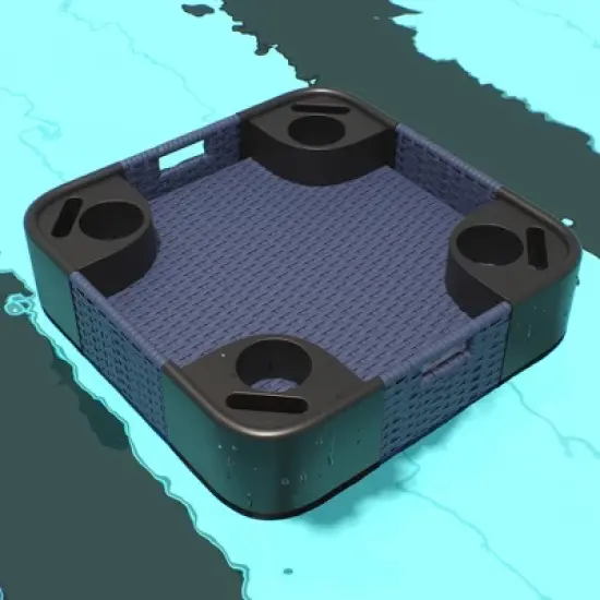 YARDSIGHT Wicker Floating Tray with Aluminum Frame - Pool Accessory for Drinks & Snacks - Fits Most Pools - Perfect for Parties & Relaxing image {8}