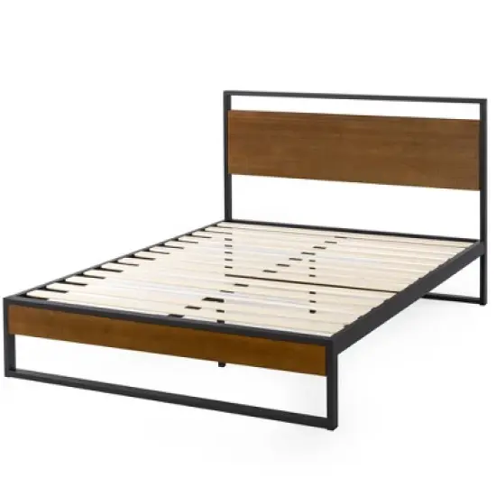 Suzanne Bamboo and Metal Platform Bed Frame with Headboard - Zinus image {6}