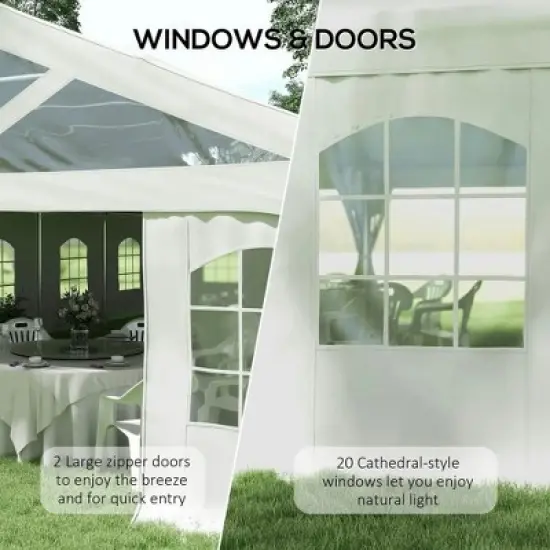 Resenkos Canopy, Outdoor Canopy Tent,Heavy Duty Party Tent, 19.5' x 39' Large Sun Shade Canopy Tent, White image {6}