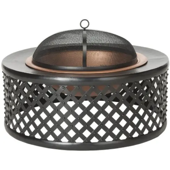 Jamaica Outdoor Fire Pit - PIT1007 - Copper/Black - Safavieh image {3}