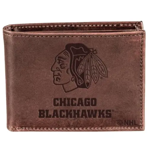 Evergreen Chicago Blackhawks Crazy Horse Collection Bi-Fold Wallet image {1}