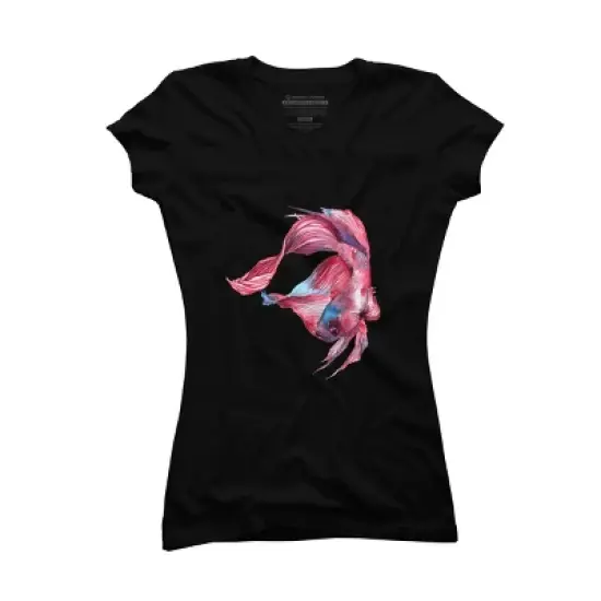 Junior's Design By Humans Betta Fish By GisaPizzatto T-Shirt image {3}