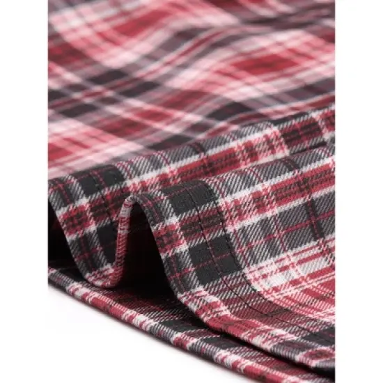 Allegra K Women's Plaid High Waist Side Zipper Bodycon Pencil Mini Skirt image {4}