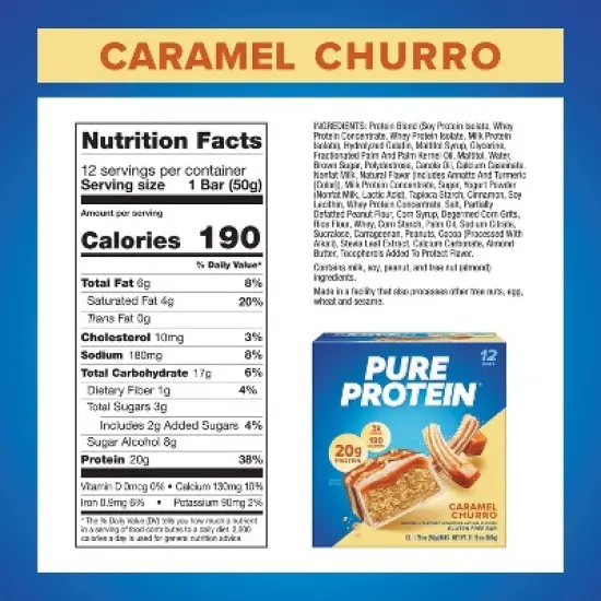 Pure Protein 20g Protein Bar - Caramel Churro - 12ct image {4}