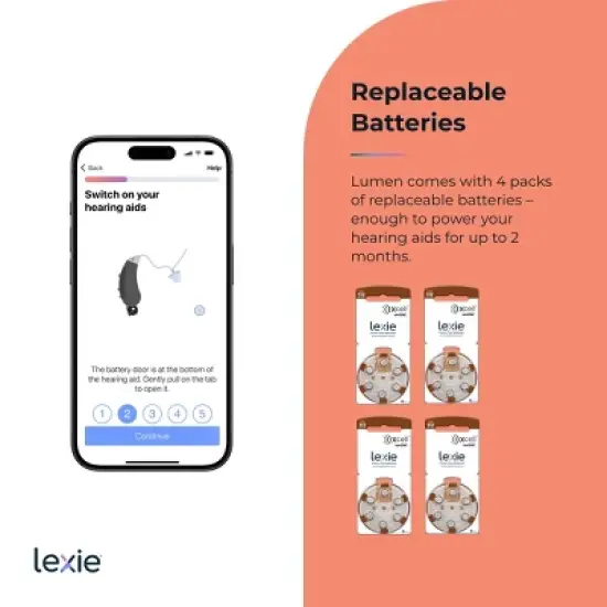 Lexie Lumen - Self-fitting OTC Hearing Aids for Adults and Seniors| Replaceable Batteries, Noise Reduction and Self-Fit Solution image {9}