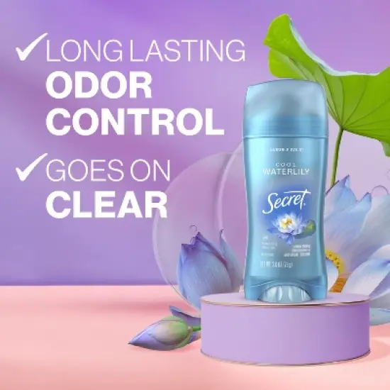 Secret Invisible Solid Antiperspirant & Deodorant - Waterlily Scent - 2.6oz image {3}