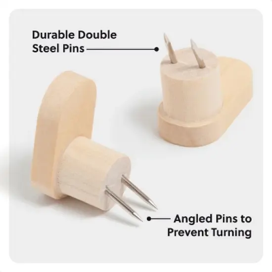 U Brands 6ct Wood Hook Push Pins image {4}