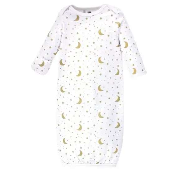Hudson Baby Cotton Gowns, Navy Stars & Moon, Preemie/Newborn image {1}