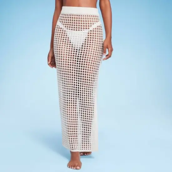 Women's Pull-On Crochet Cover Up Skirt - Shade & Shore&trade; Off-White image {4}