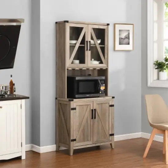 Wall Bar Cabinet with Glass Doors - Home Source image {5}